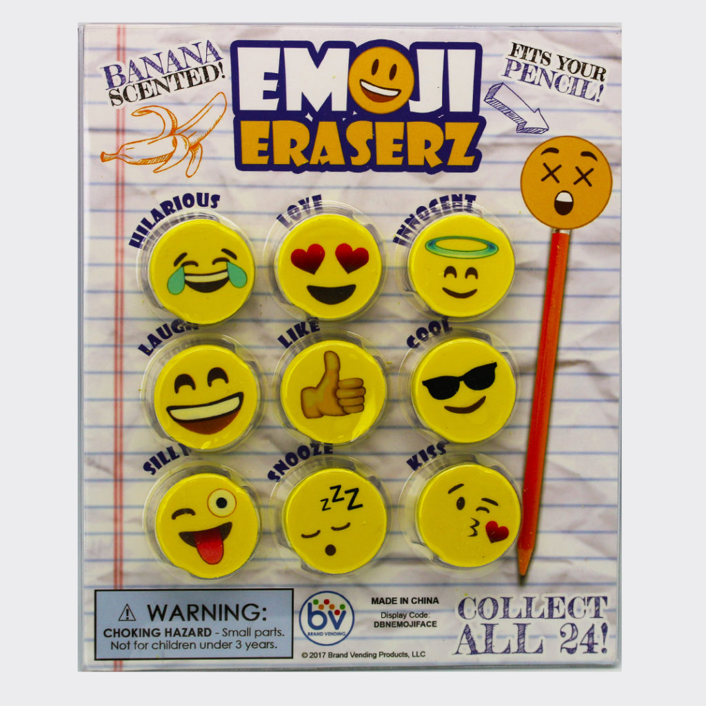 Emoji Erasers Live Display (6″ x 5″) Brand Vending Products