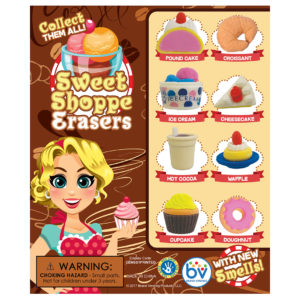 Sweet Shoppe Erasers Double-Sided Printed Display (6" x 5")