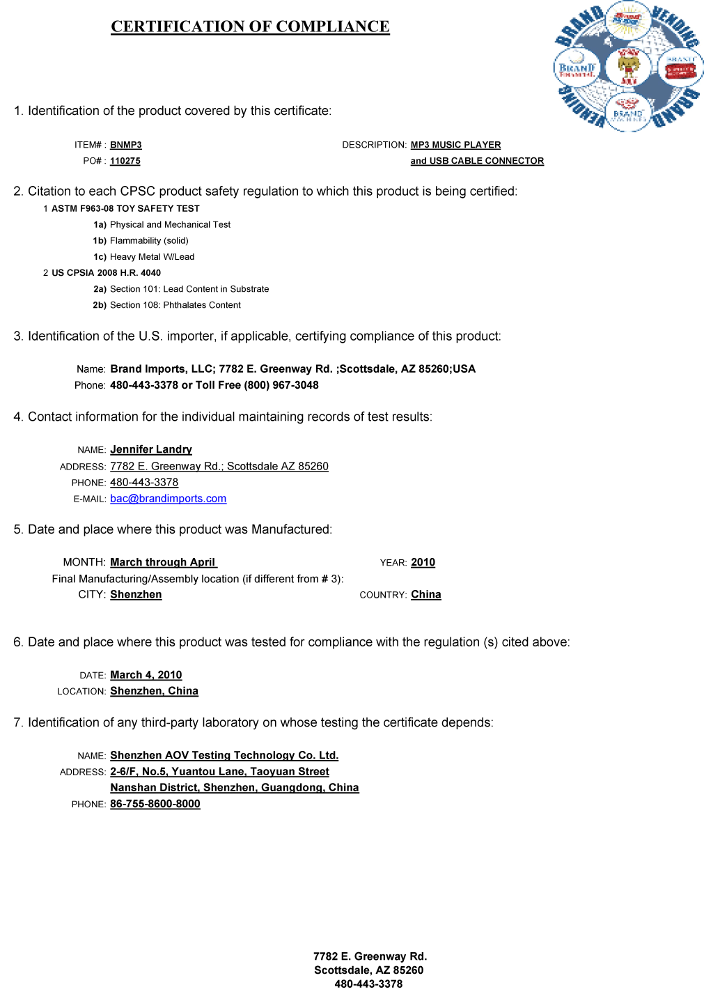 mp3player Brand Vending Products