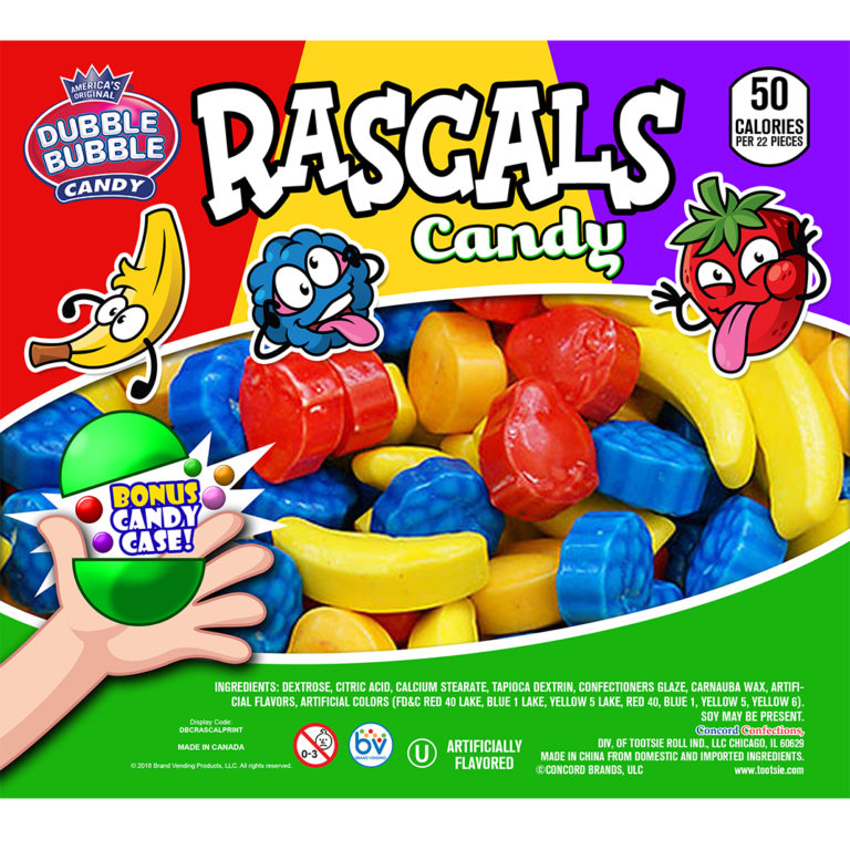 Rascals 2″ Candy Printed Display (8″ x 9″) Brand Vending Products