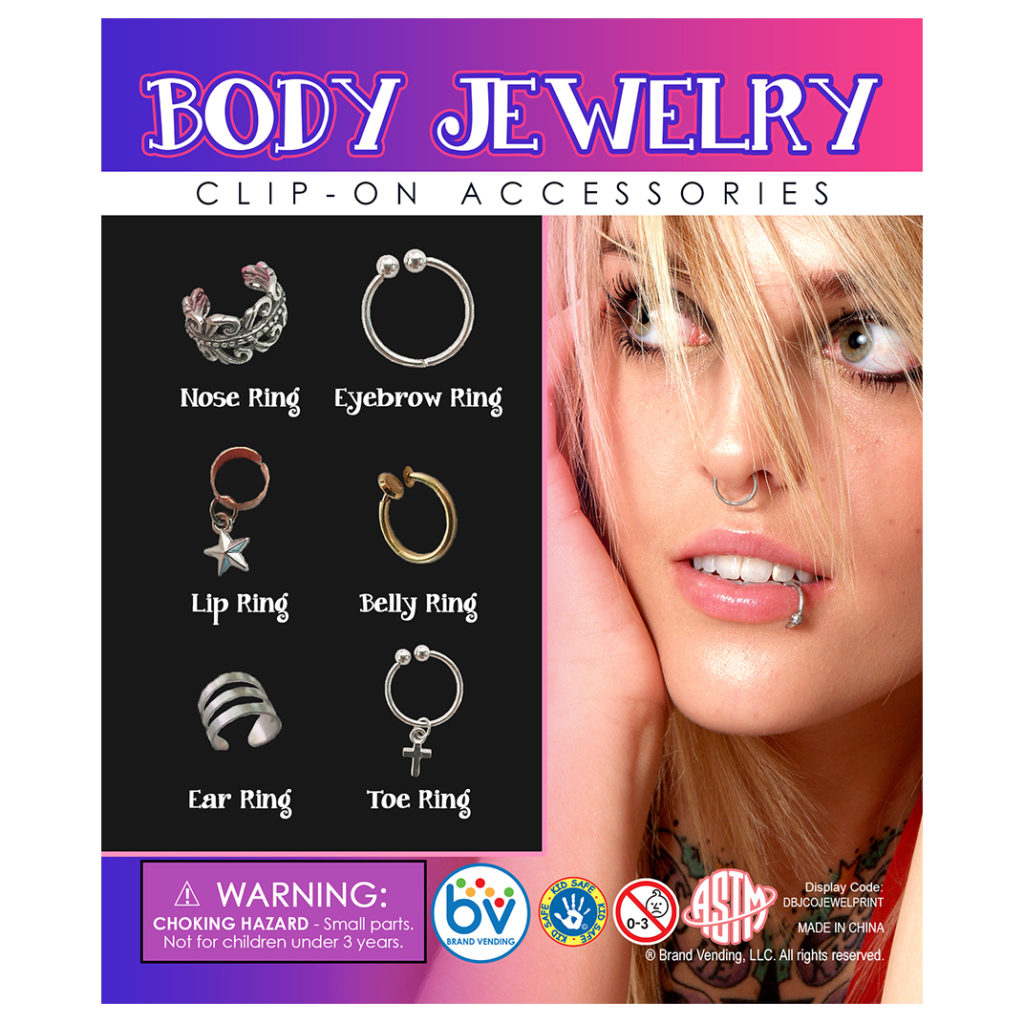 Body Jewelry DoubleSided Printed Display (6″ x 5″) Brand Vending
