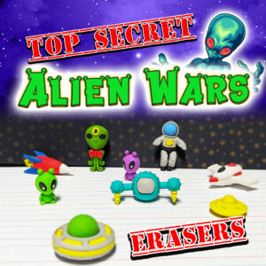 2" Alien Wars - Top Secret Erasers (250 pcs)