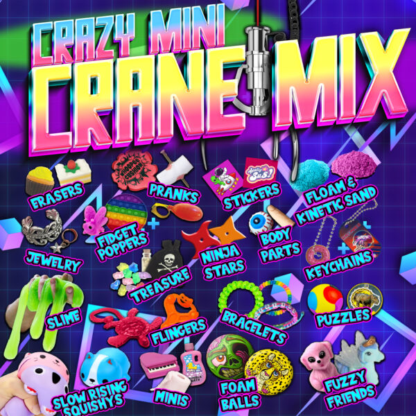 Crazy Mini Crane 2″ Premium Capsule Mix (1000 pcs) – Brand Vending Products