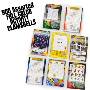 Assorted FULL COLOR Tattoo or Sticker Activity Clamshells (900 pcs)